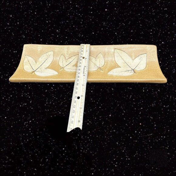 Cracker Tray Platter by Country Originals Oak Leaf Design Pottery Colombia 14”L - Picture 6 of 12